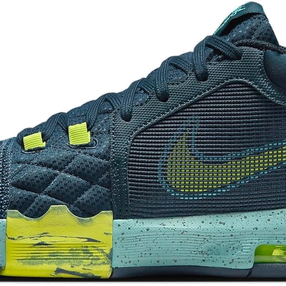 Nike Blue and Green Sneakers with Secure Lace-Up Design and Comfortable Padding - Picture 2 of 8